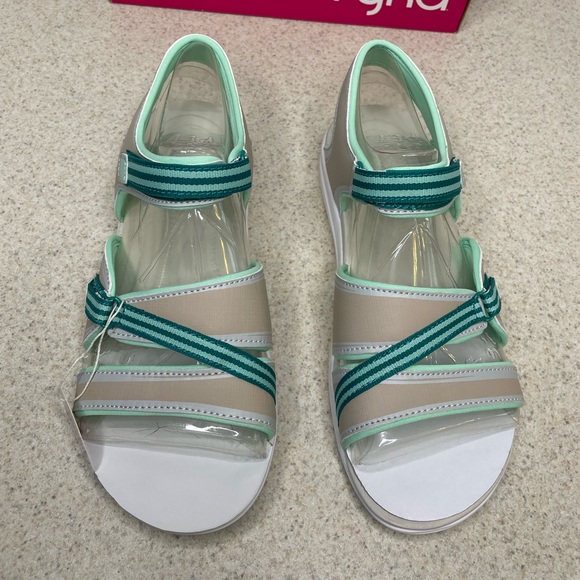 Ryka Shoes - NWT Ryka Breeze Mint and Tan Strappy Sandals Size 8W